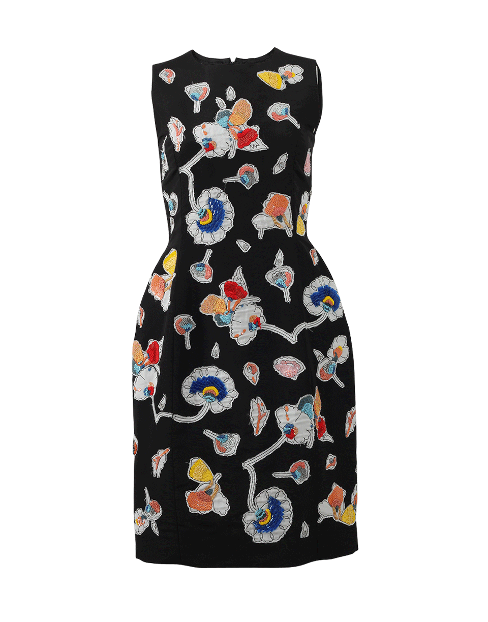 OSCAR DE LA RENTA-Embroidered Faille Dress-