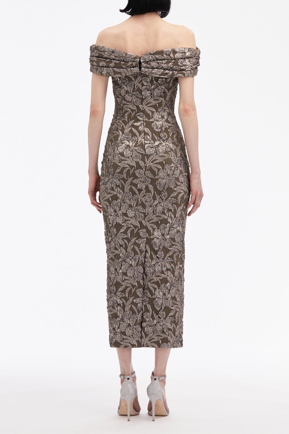OSCAR DE LA RENTA-Off The Shoulder Draped Orchid Dress-