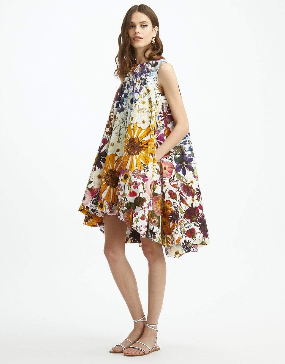 OSCAR DE LA RENTA-Bubble Hem Poplin Dress-WHITE