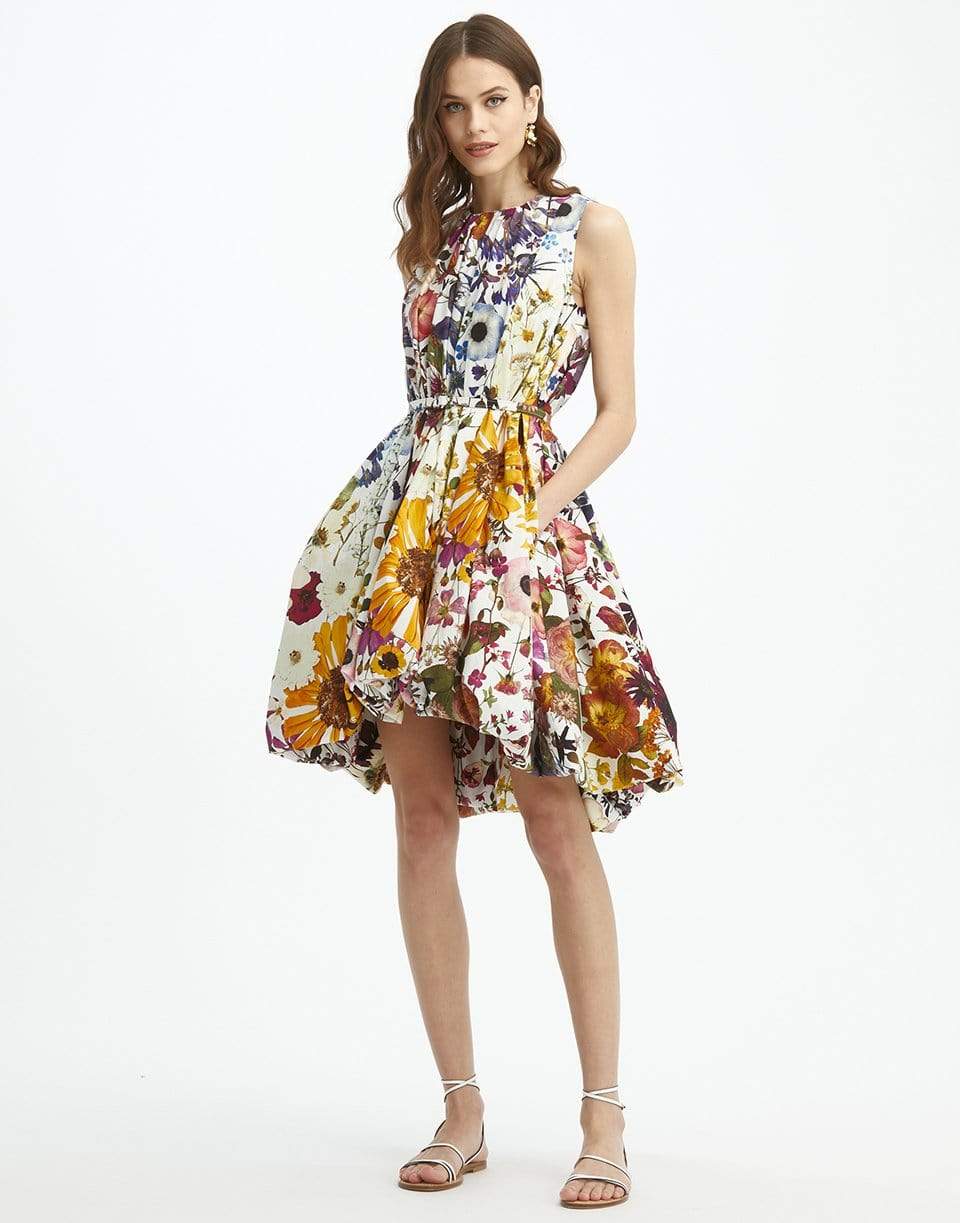 OSCAR DE LA RENTA-Bubble Hem Poplin Dress-WHITE