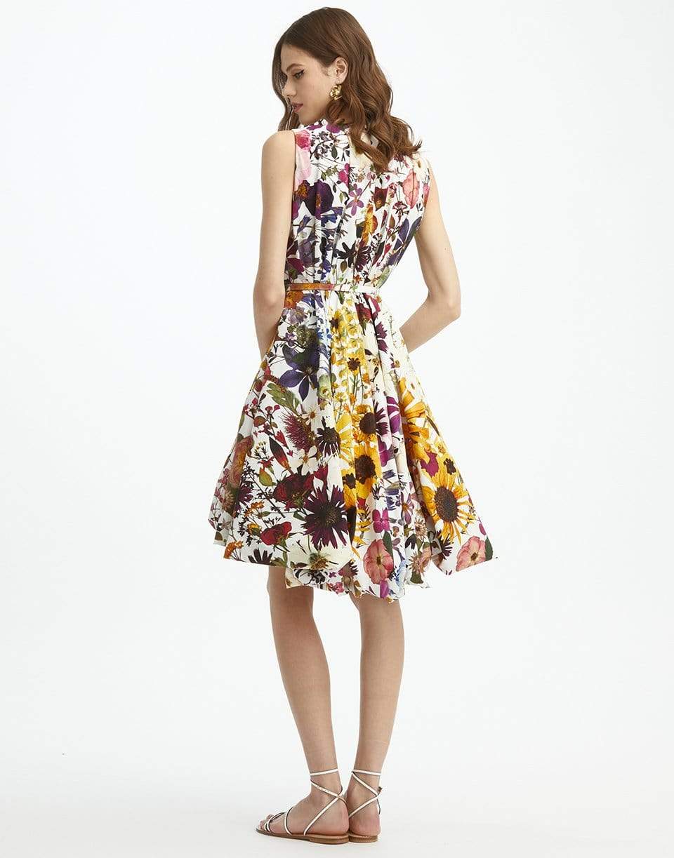 OSCAR DE LA RENTA-Bubble Hem Poplin Dress-WHITE