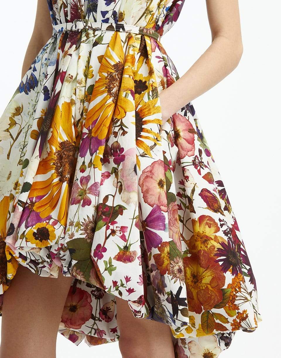 OSCAR DE LA RENTA-Bubble Hem Poplin Dress-WHITE