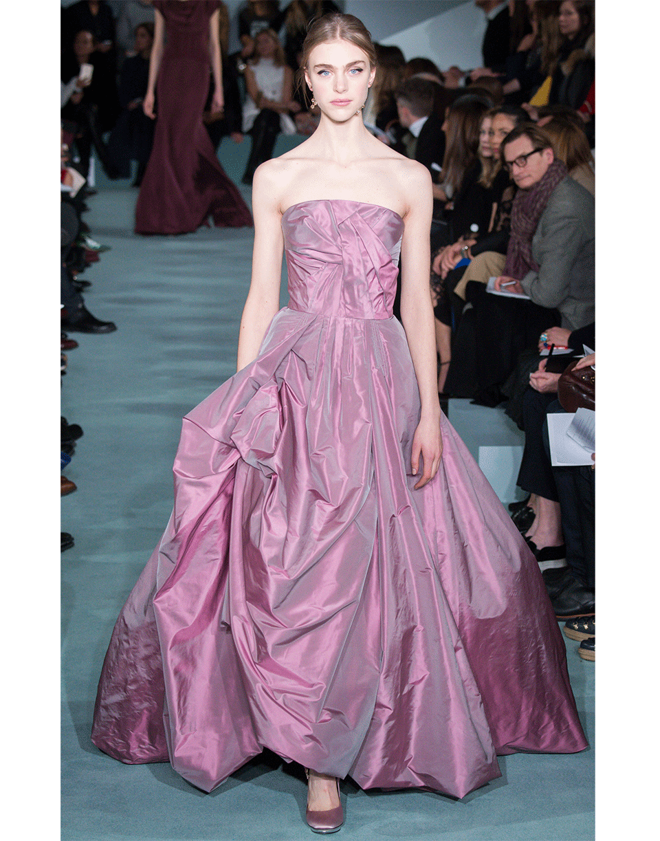 OSCAR DE LA RENTA-Strapless Gown-ANTRACITE/ROSE
