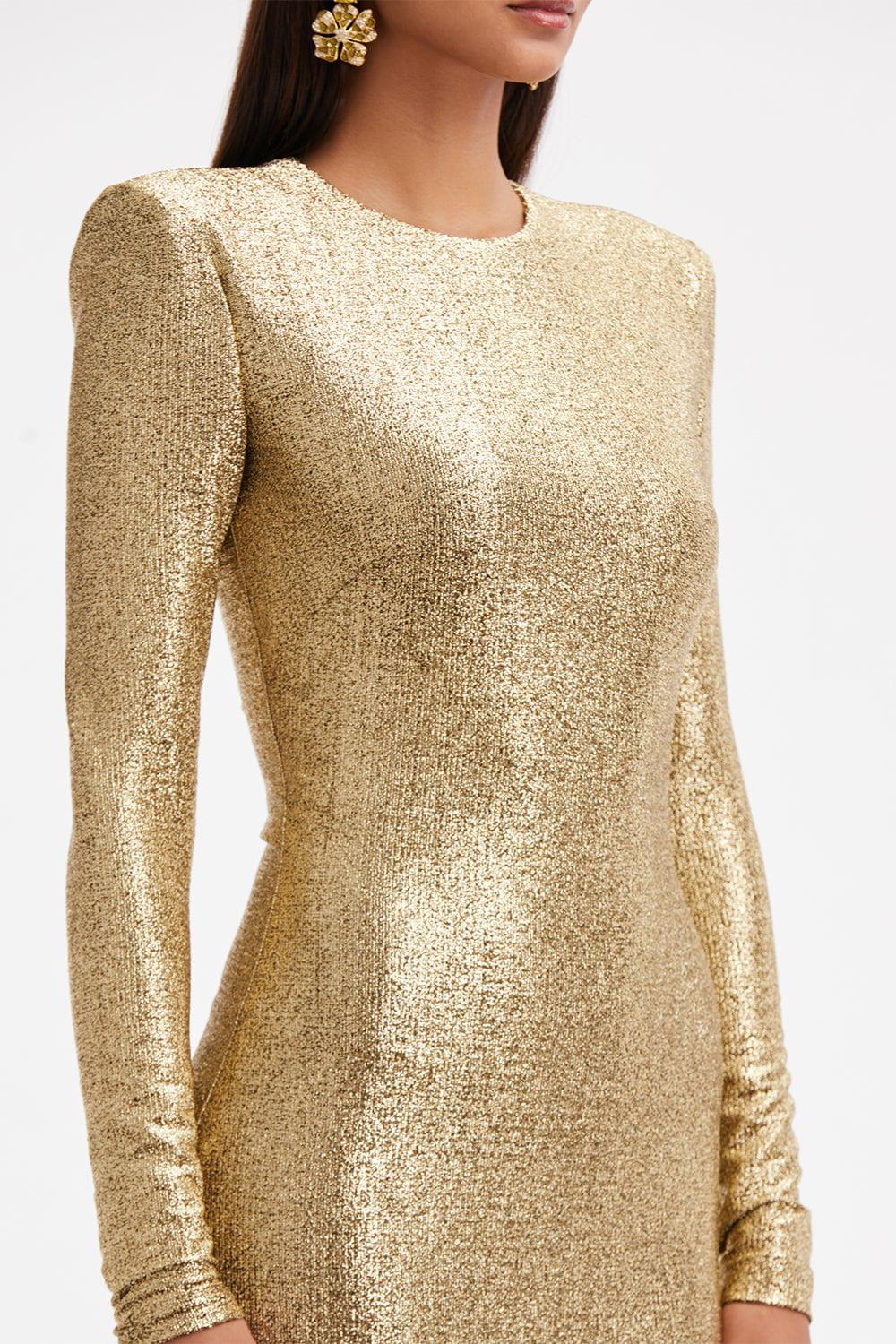 OSCAR DE LA RENTA-Lamé Gown-GOLD