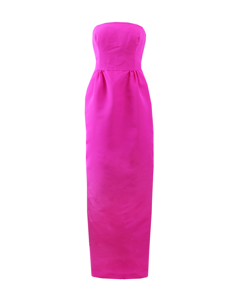 OSCAR DE LA RENTA-Strapless Column Gown-HOT PINK