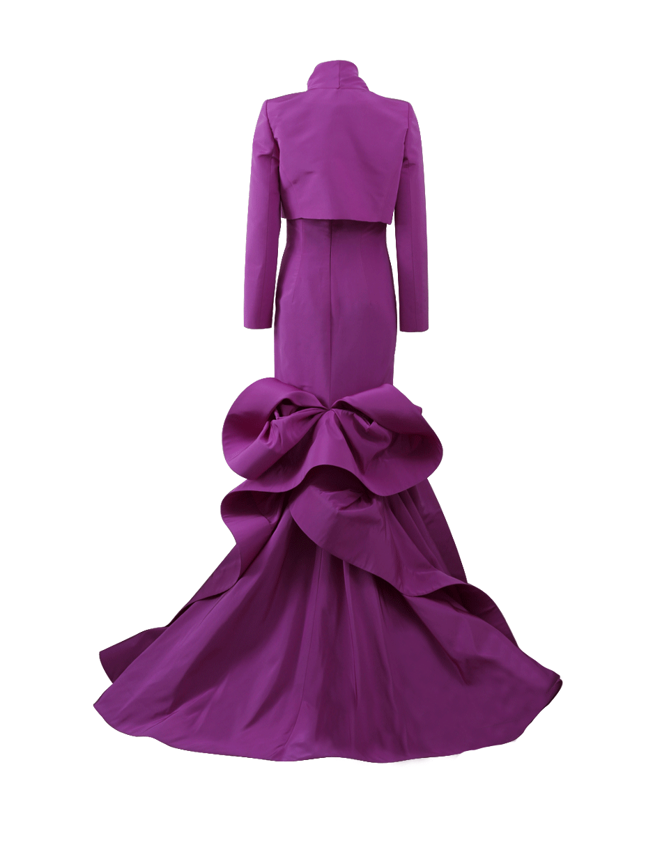 OSCAR DE LA RENTA-Strapless Gathered Back Gown-HYACINTH