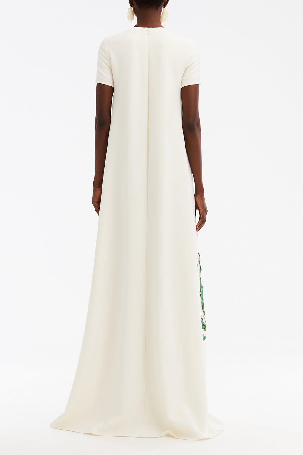 OSCAR DE LA RENTA-Painted Poppies Embroidered Gown-IVORY