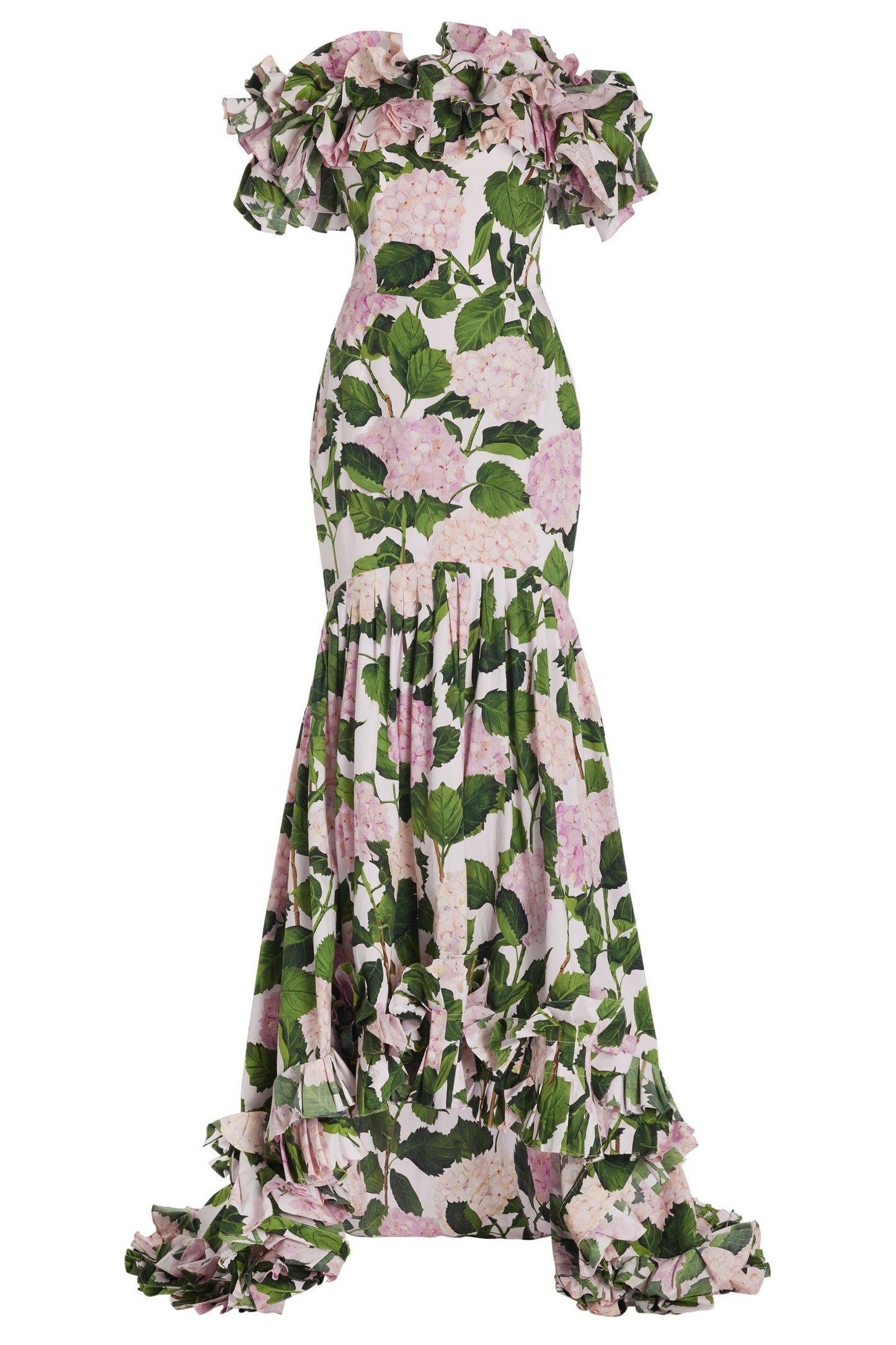 OSCAR DE LA RENTA-Hydrangea Ruffle Gown-PINK
