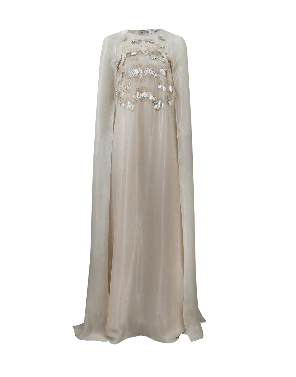 OSCAR DE LA RENTA-Embellished Caftan Gown-PLATINE