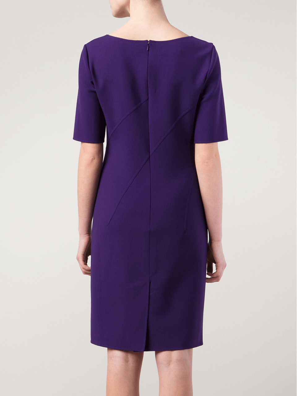 OSCAR DE LA RENTA-Draped Neck Pencil Dress-