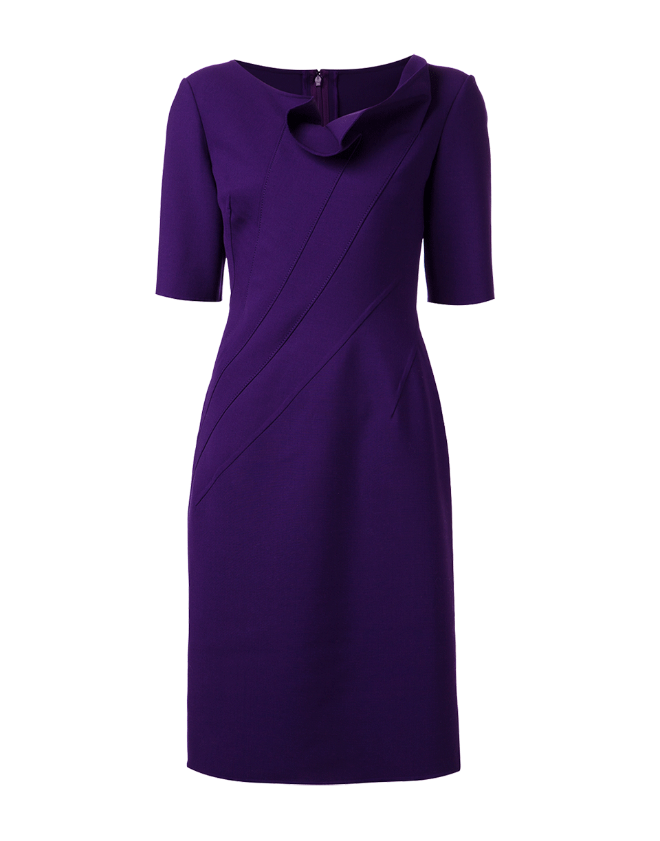 OSCAR DE LA RENTA-Draped Neck Pencil Dress-