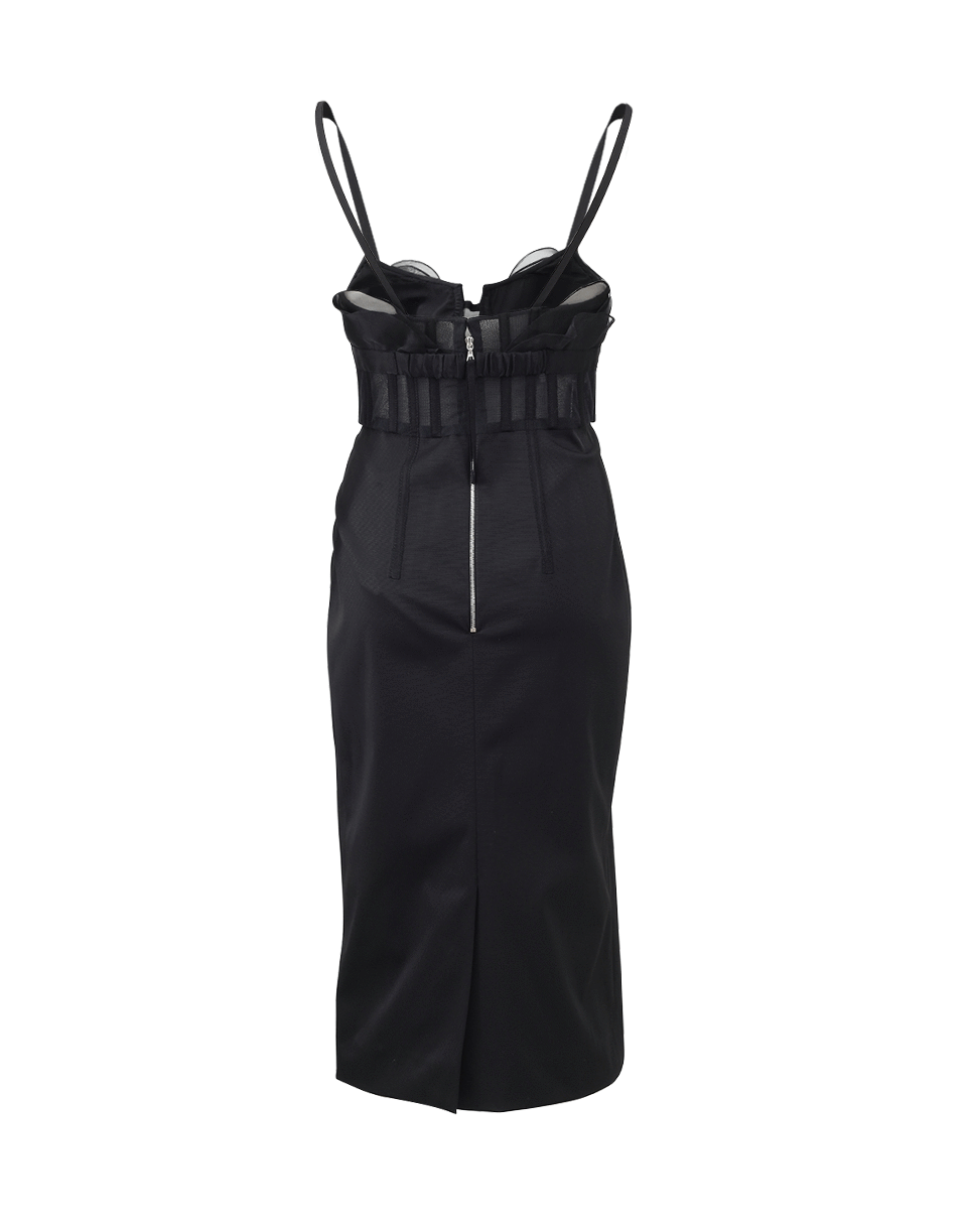 OSCAR DE LA RENTA-Petal Corset Slim Dress-BLACK