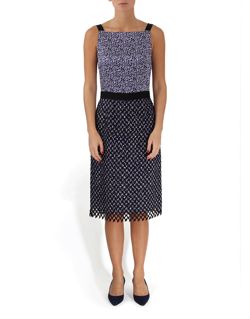 OSCAR DE LA RENTA-Hammered Silk Embroidered Pencil Dress-