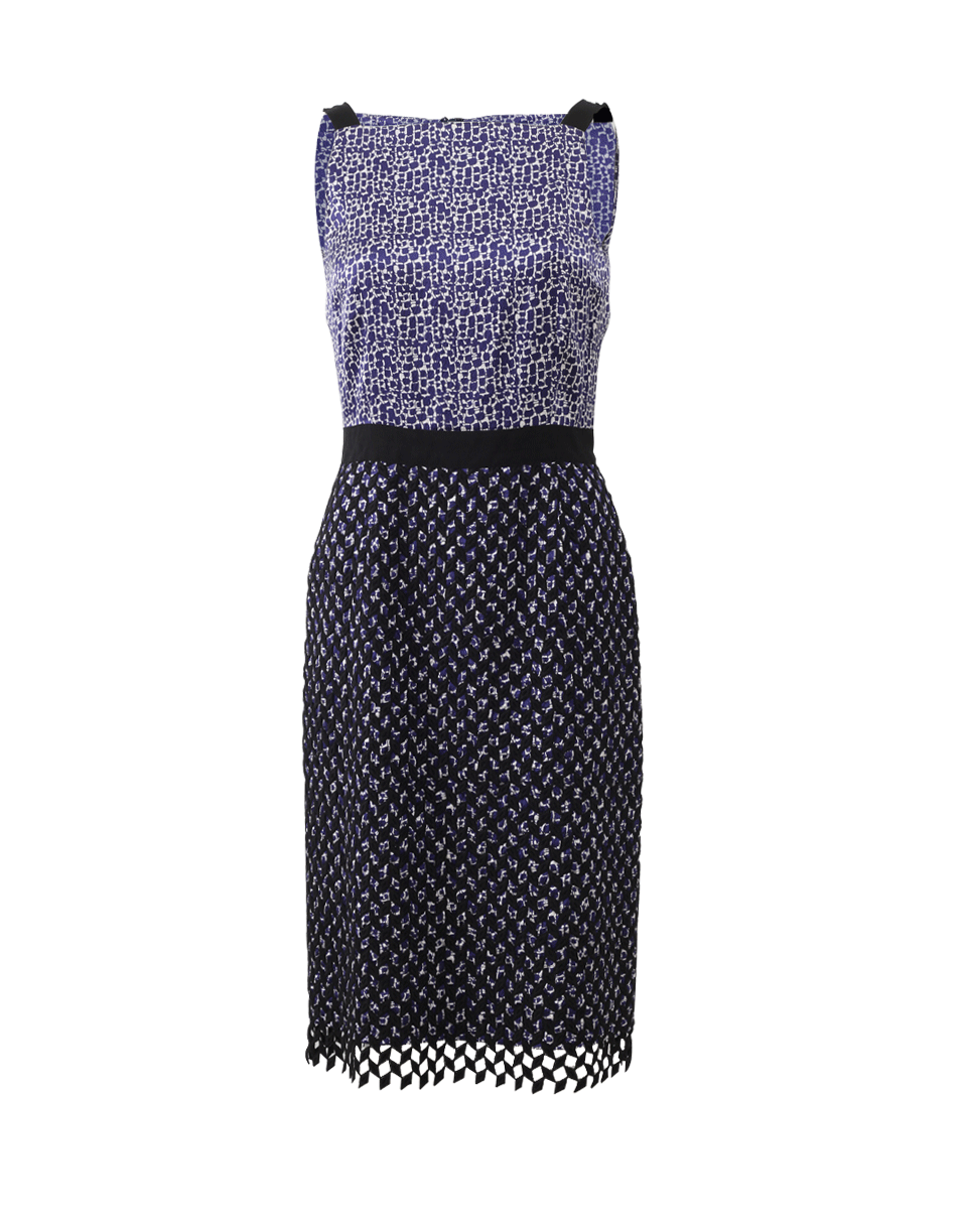 OSCAR DE LA RENTA-Hammered Silk Embroidered Pencil Dress-