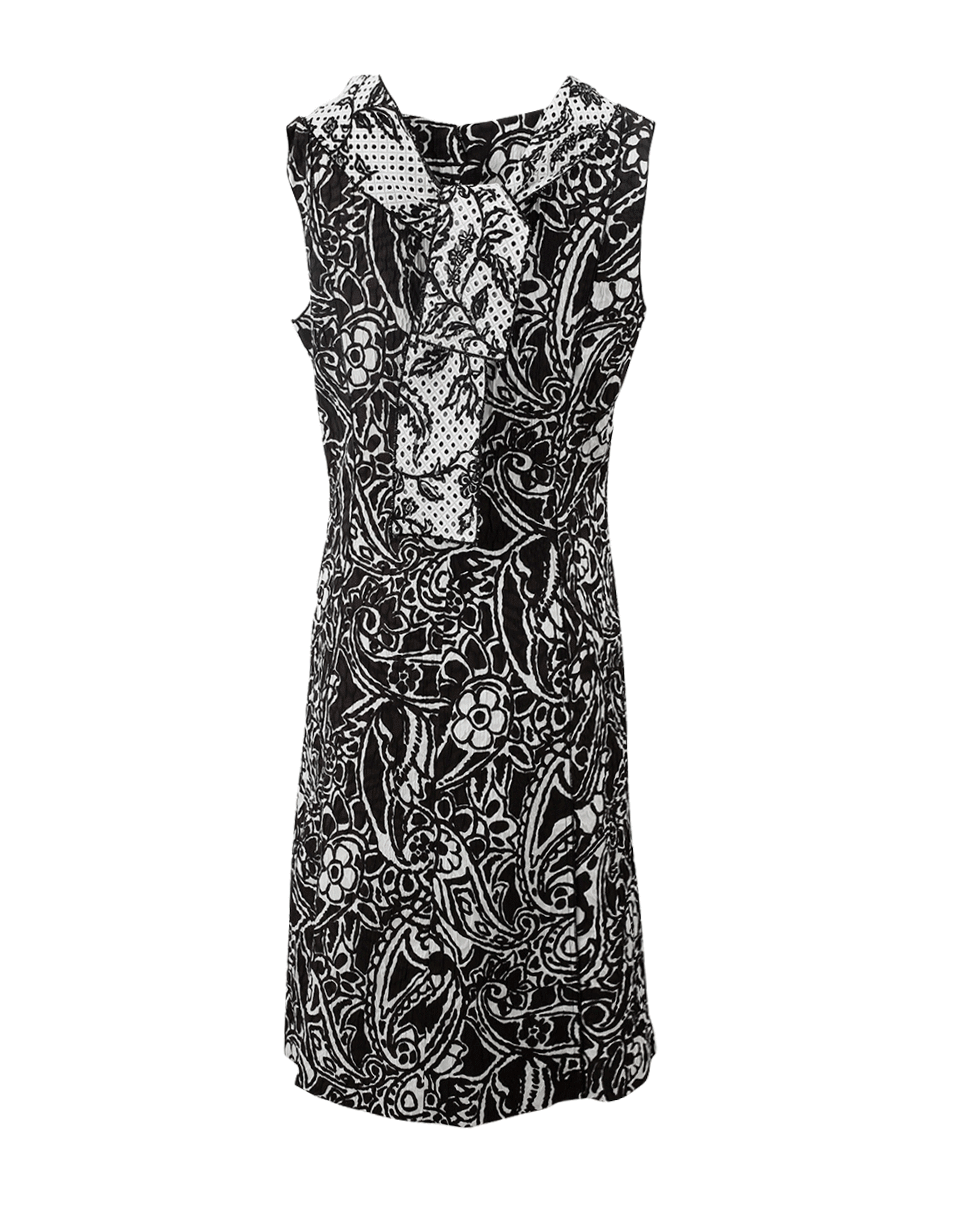 OSCAR DE LA RENTA-High Tie Back Neck Dress-
