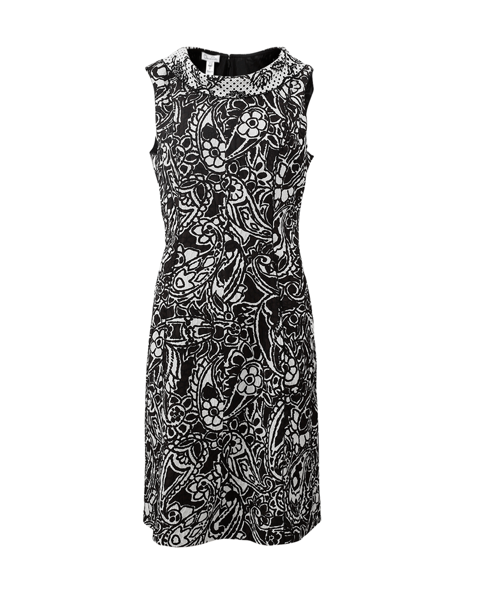 OSCAR DE LA RENTA-High Tie Back Neck Dress-