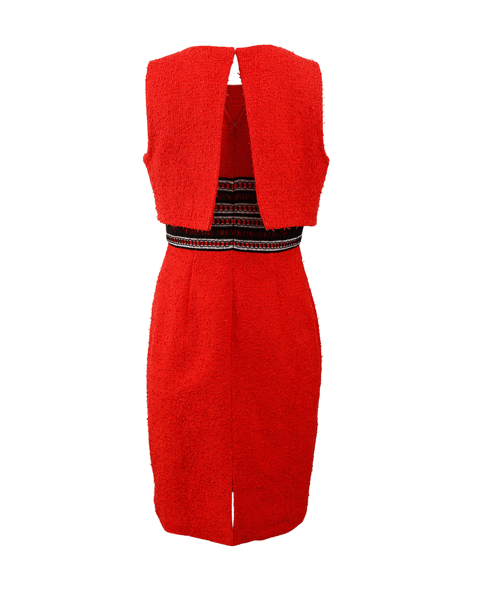 OSCAR DE LA RENTA-Jewel Neck Pencil Dress-