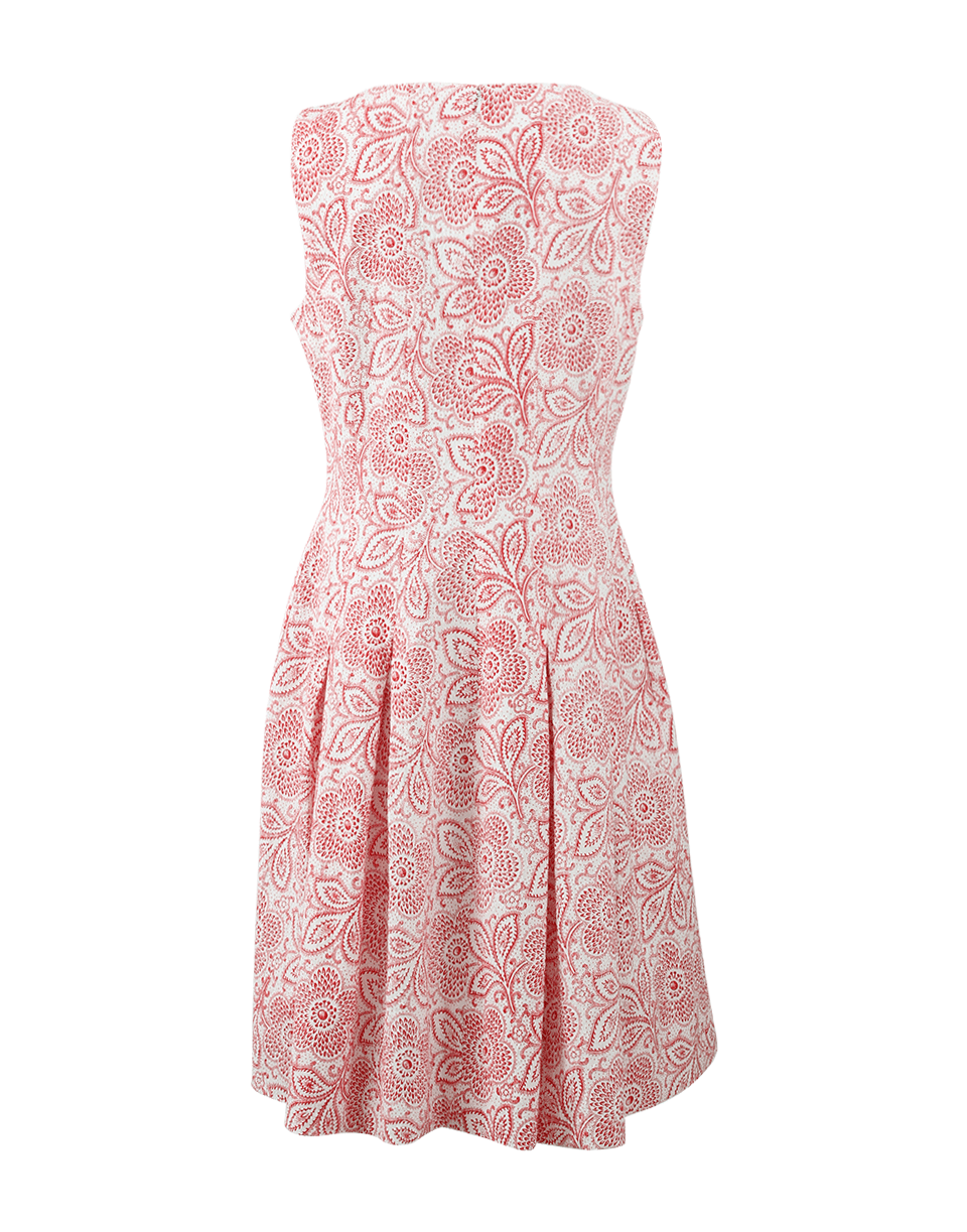 OSCAR DE LA RENTA-Flounce Bottom Print Dress-