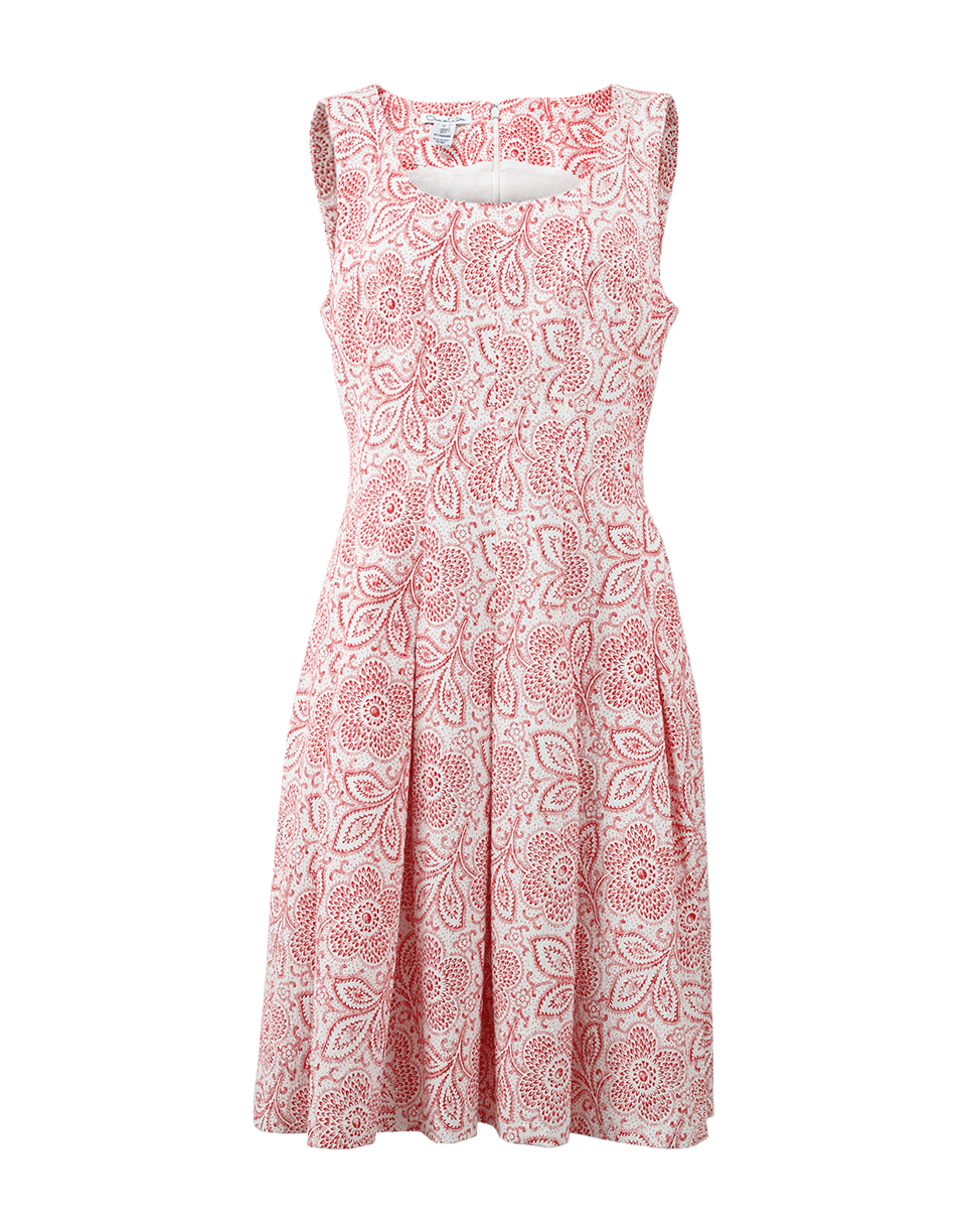 OSCAR DE LA RENTA-Flounce Bottom Print Dress-