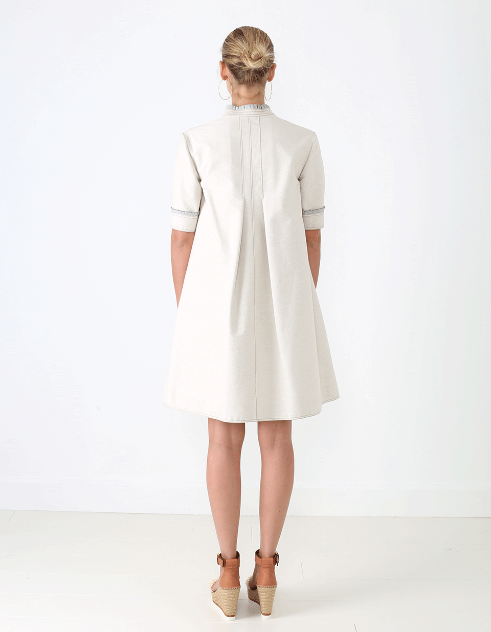 OSCAR DE LA RENTA-Trapeze Linen Dress-