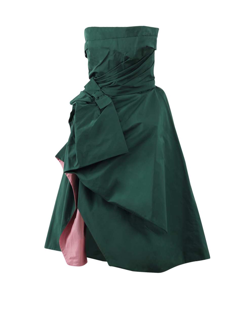 OSCAR DE LA RENTA-Strapless Ruffle Cocktail Dress-