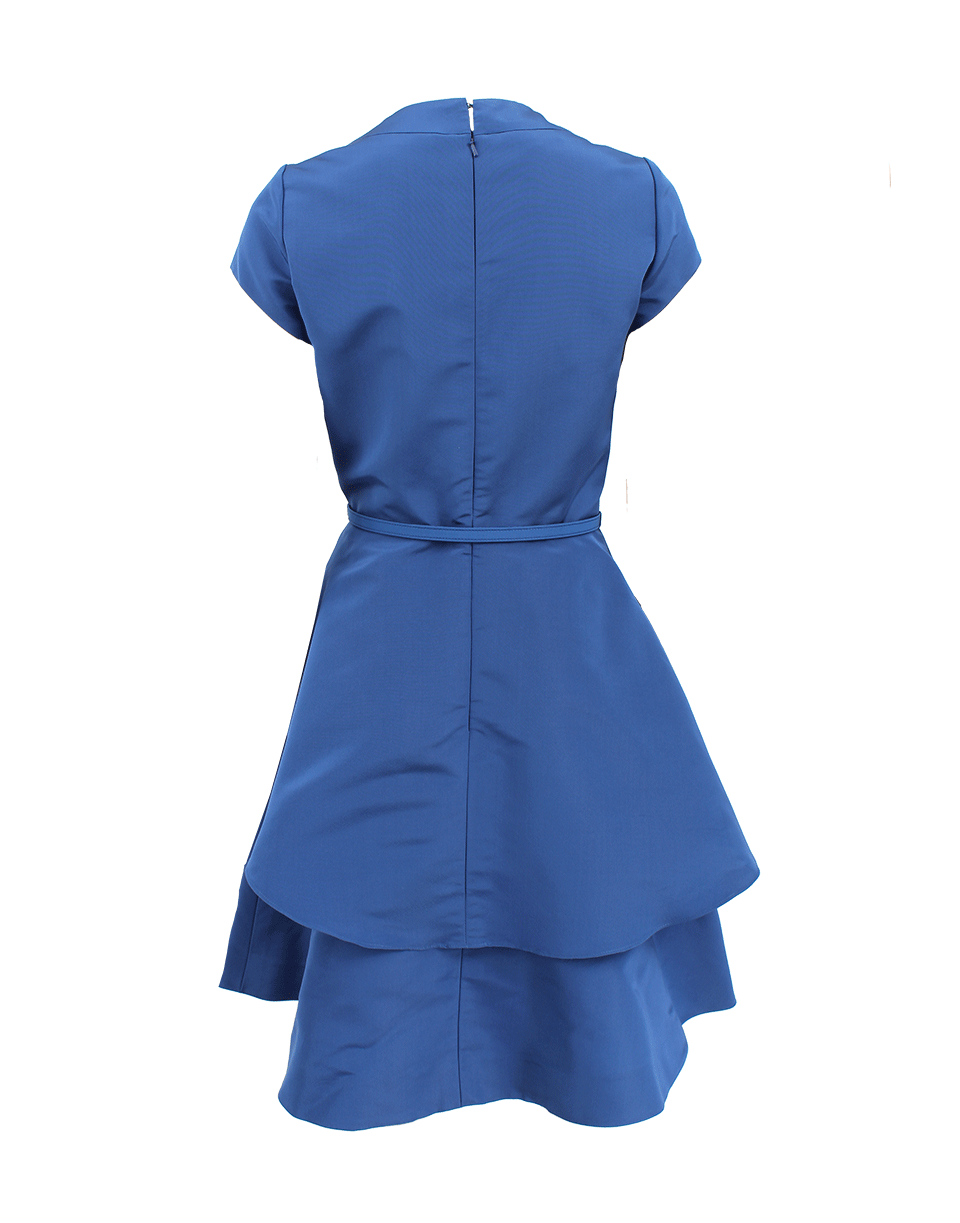 OSCAR DE LA RENTA-Asymmetric Belted A-Line Dress-