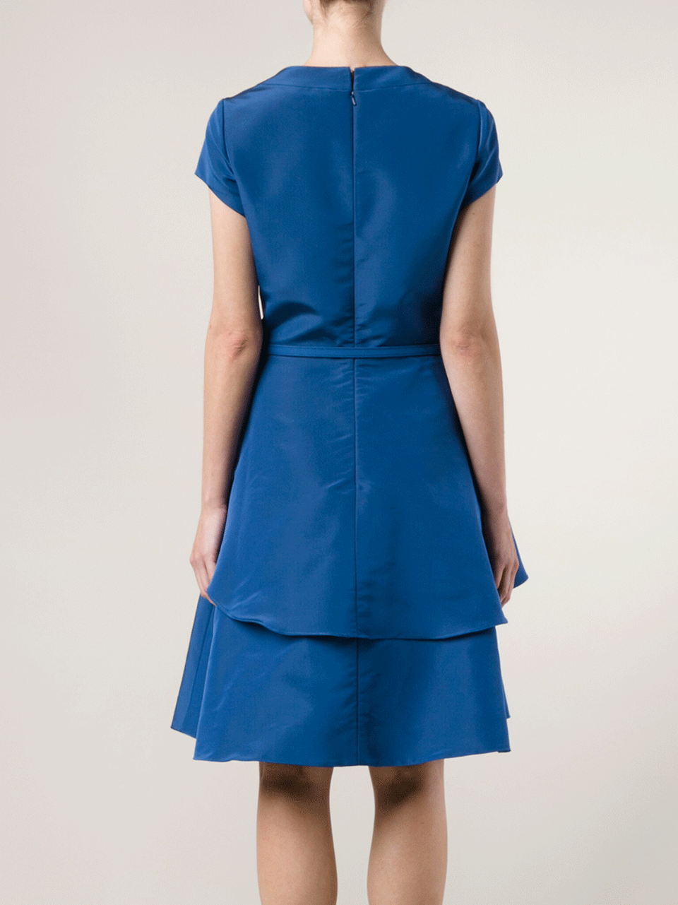 OSCAR DE LA RENTA-Asymmetric Belted A-Line Dress-
