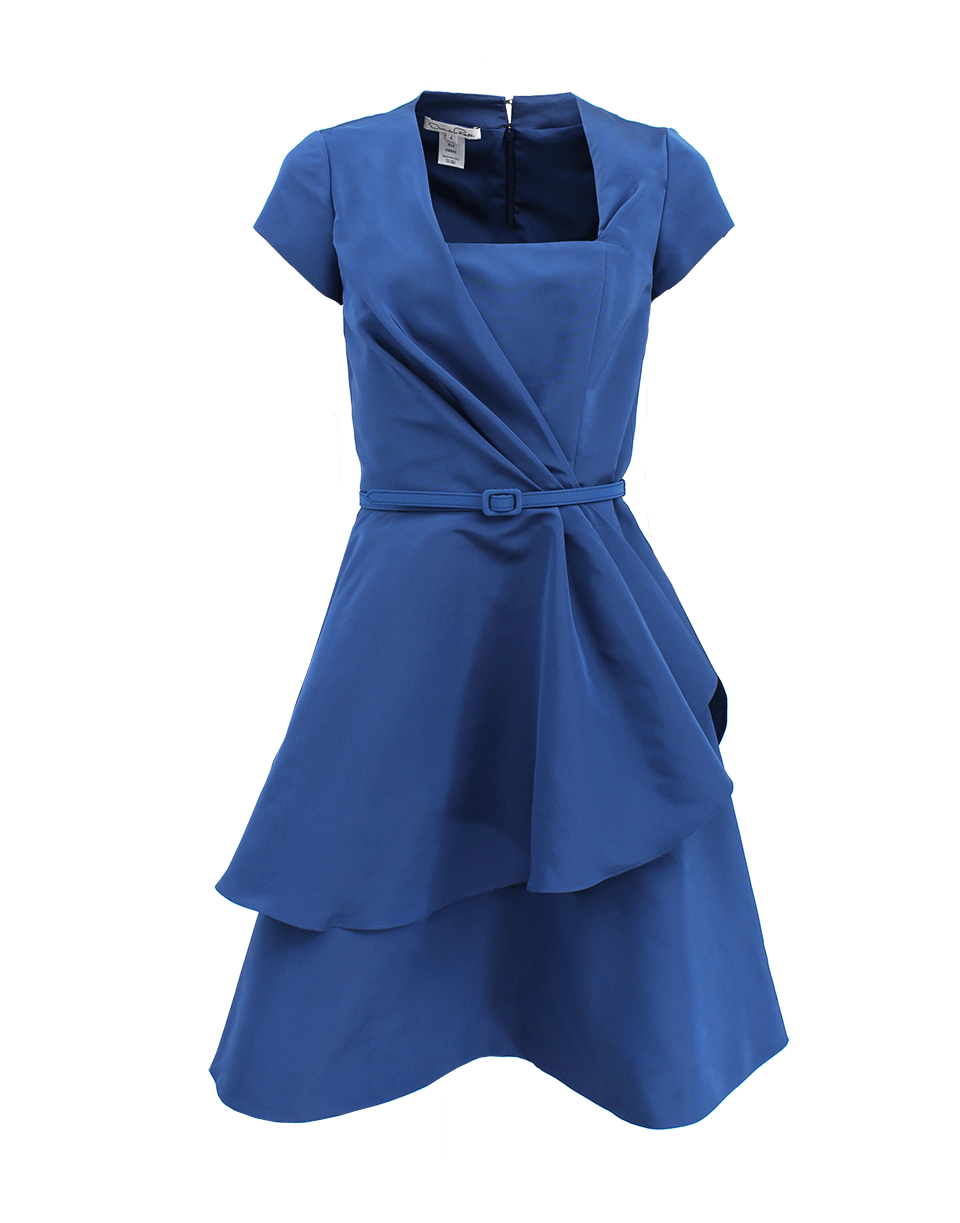 OSCAR DE LA RENTA-Asymmetric Belted A-Line Dress-