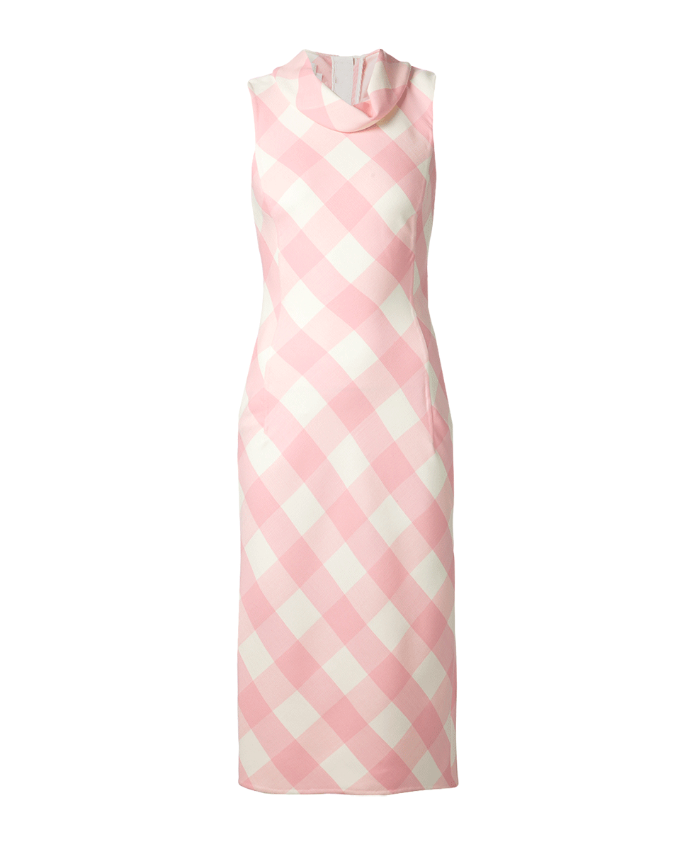 OSCAR DE LA RENTA-Roll Collar Pencil Dress-