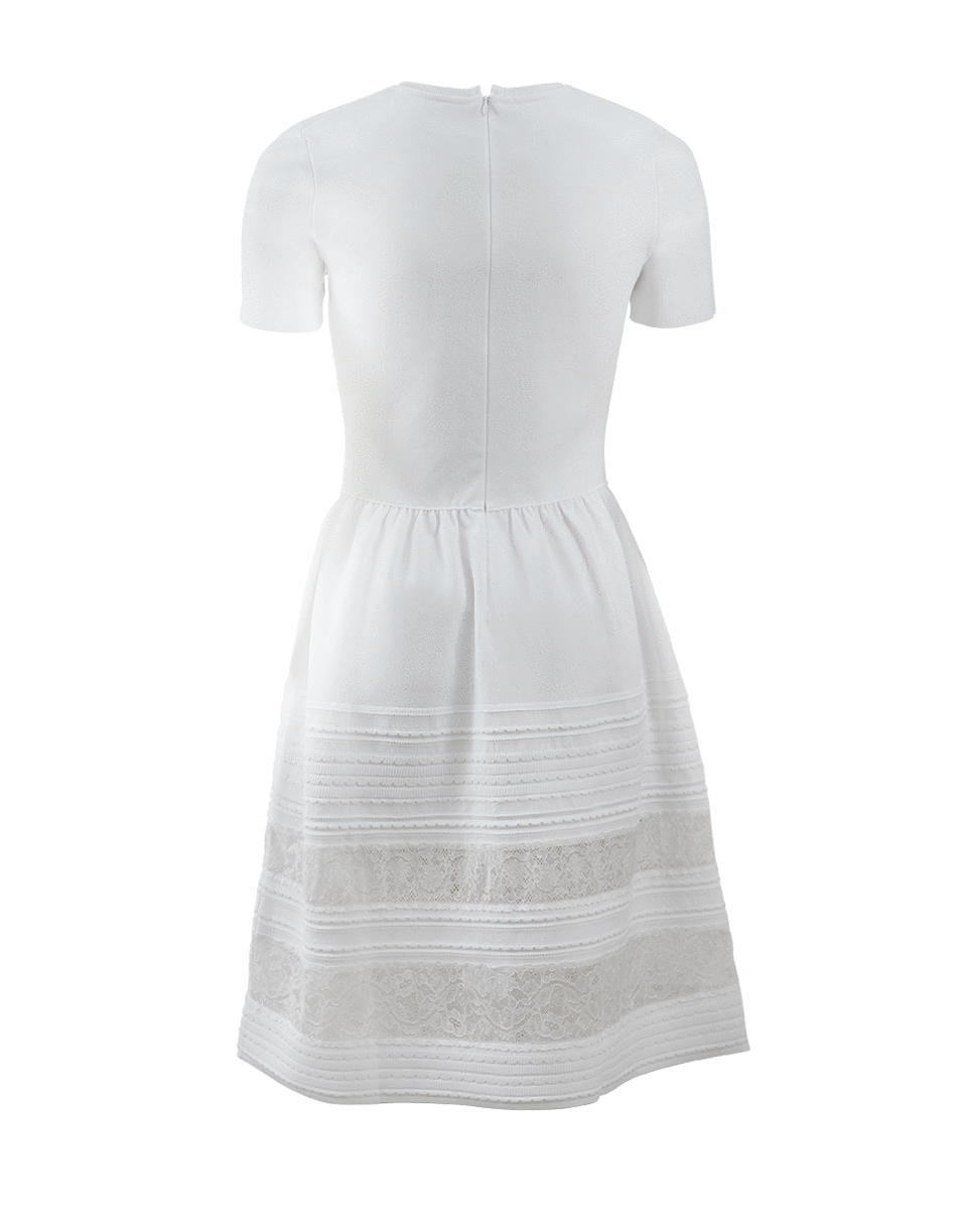 OSCAR DE LA RENTA-White Knit Dress-