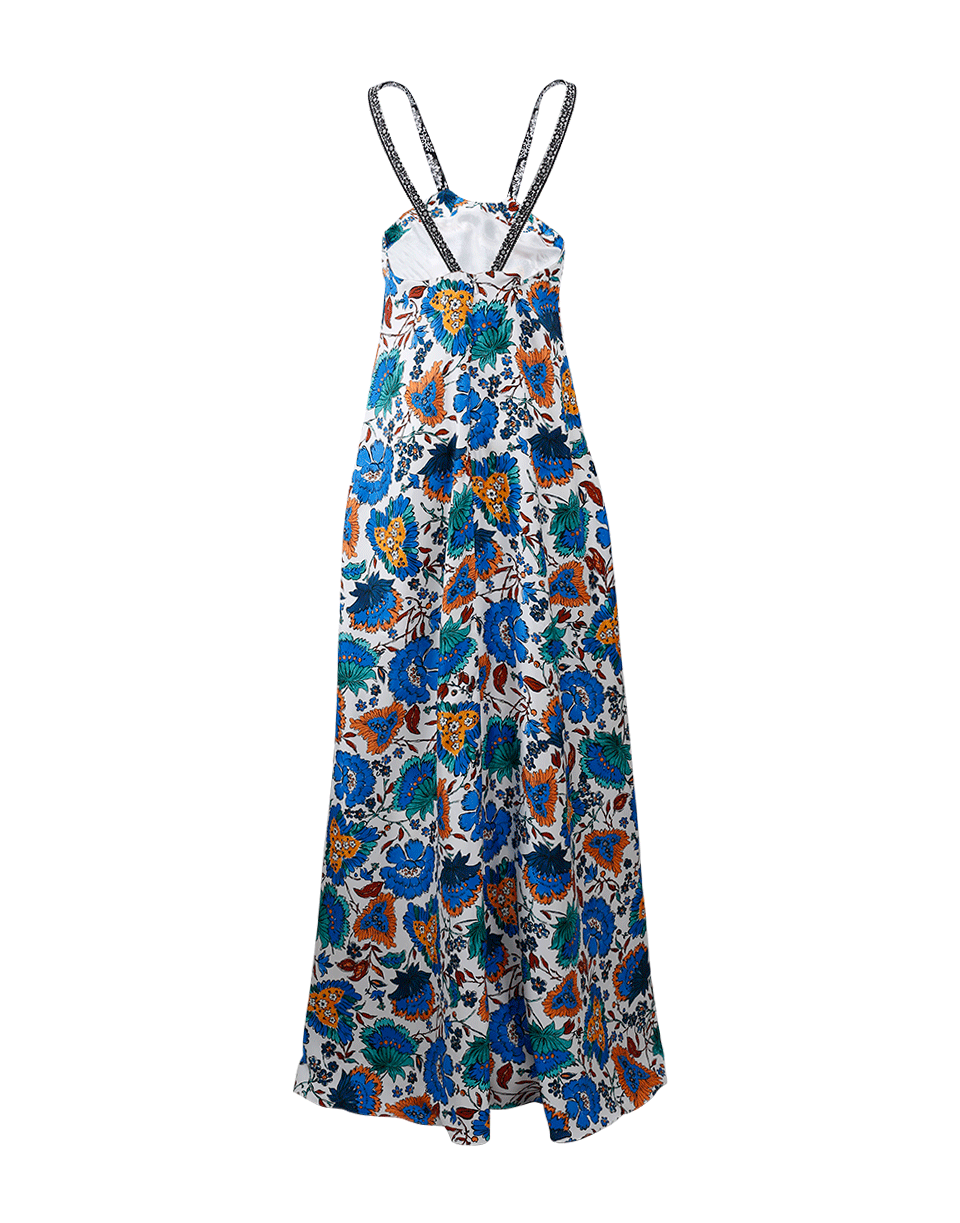 OSCAR DE LA RENTA-Print Silk Maxi Dress-WHT MULT