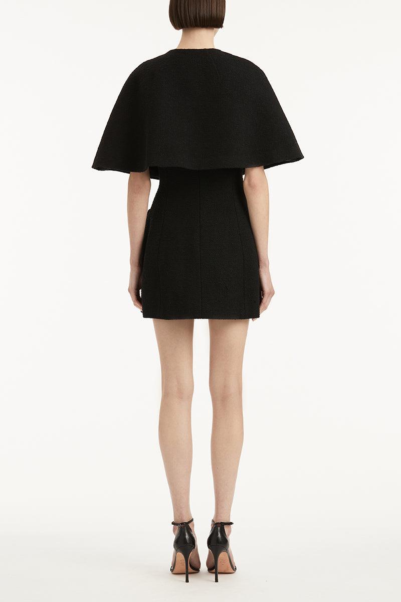 Midi Sleeve Cape Jacket-BLACK-2-CLOTHINGJACKETCASUAL-OSCAR DE LA RENTA