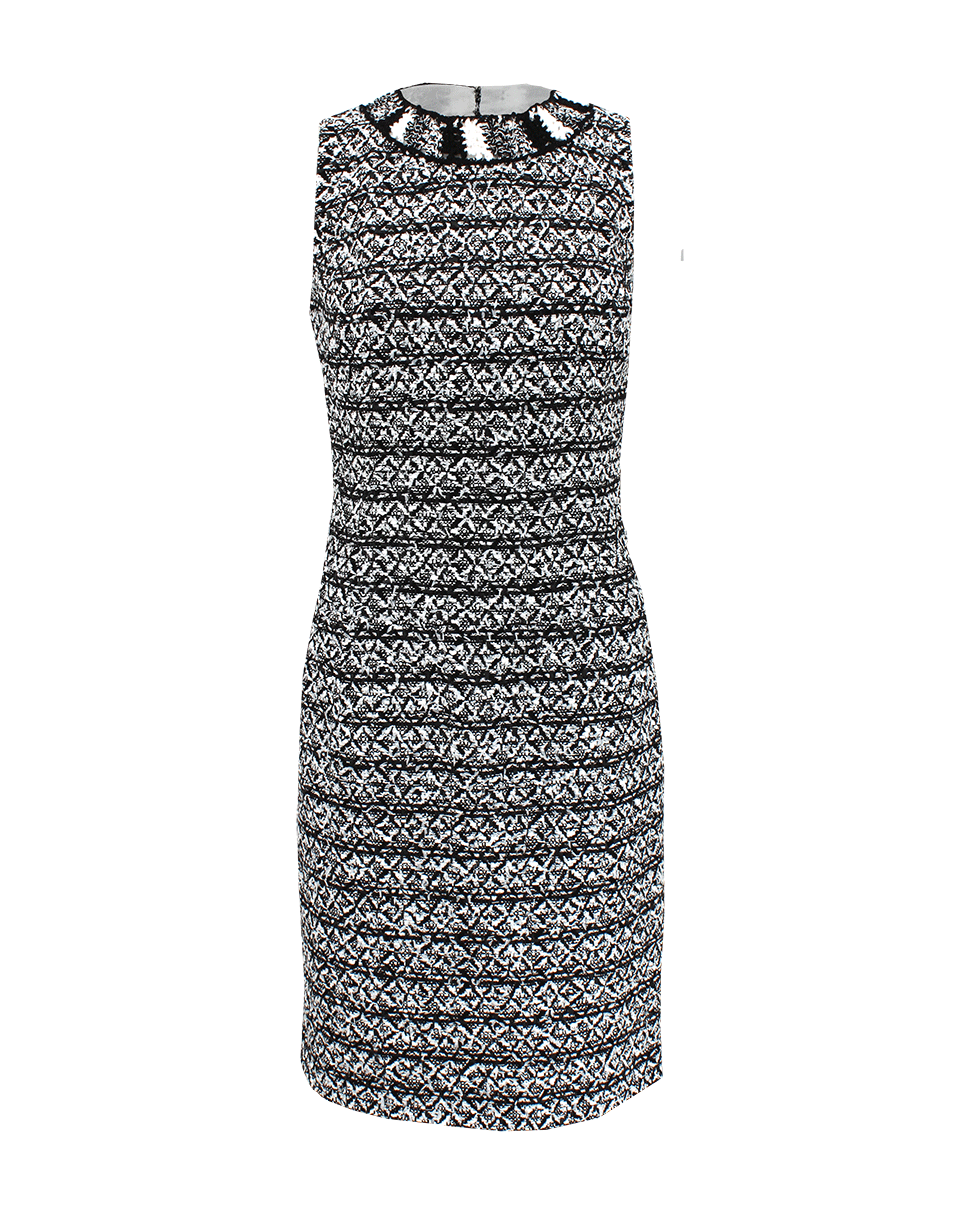 OSCAR DE LA RENTA-Sleeveless Jewelneck Pencil Dress-