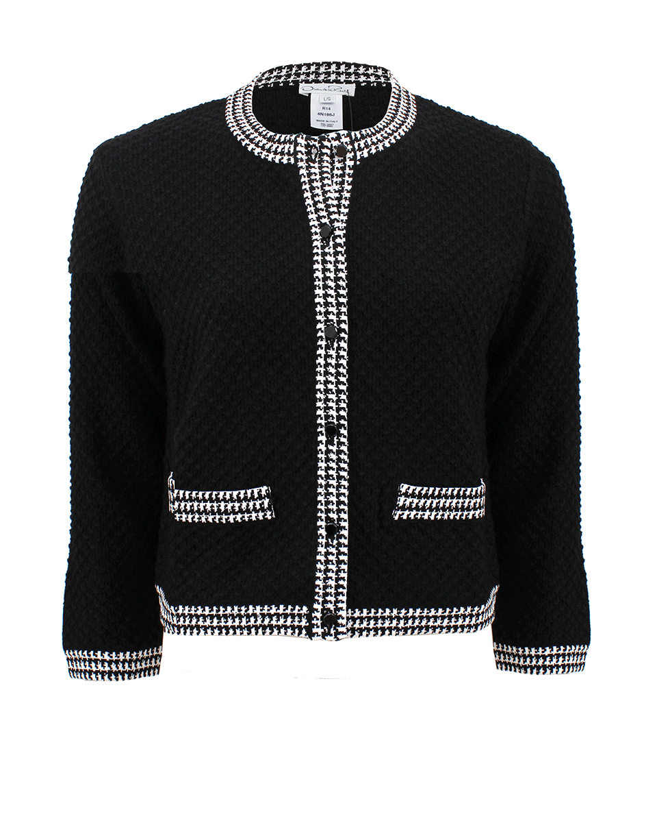 OSCAR DE LA RENTA-Quarter Sleeve Boyfriend Knit Jacket-