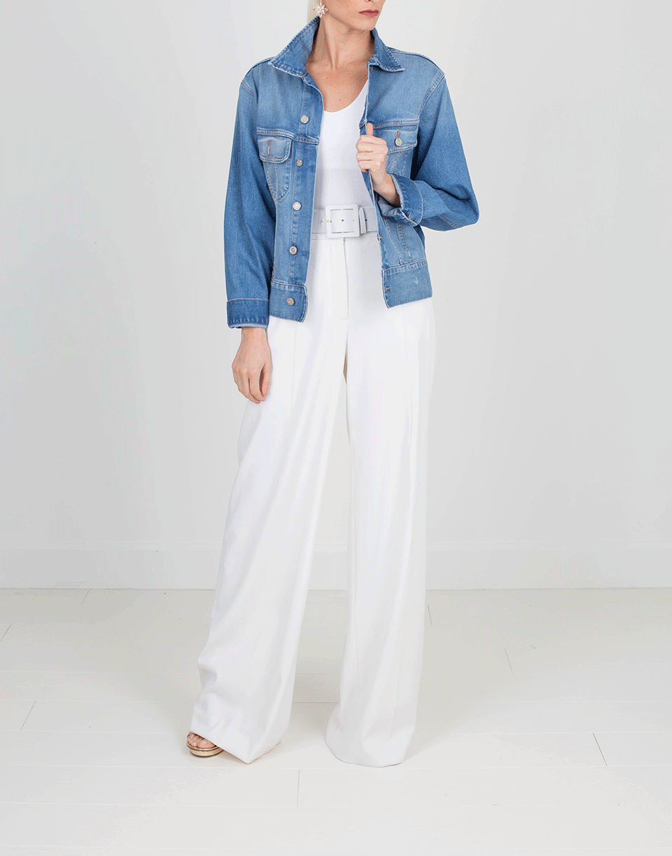 OSCAR DE LA RENTA-Oversized Embellished Jean Jacket-