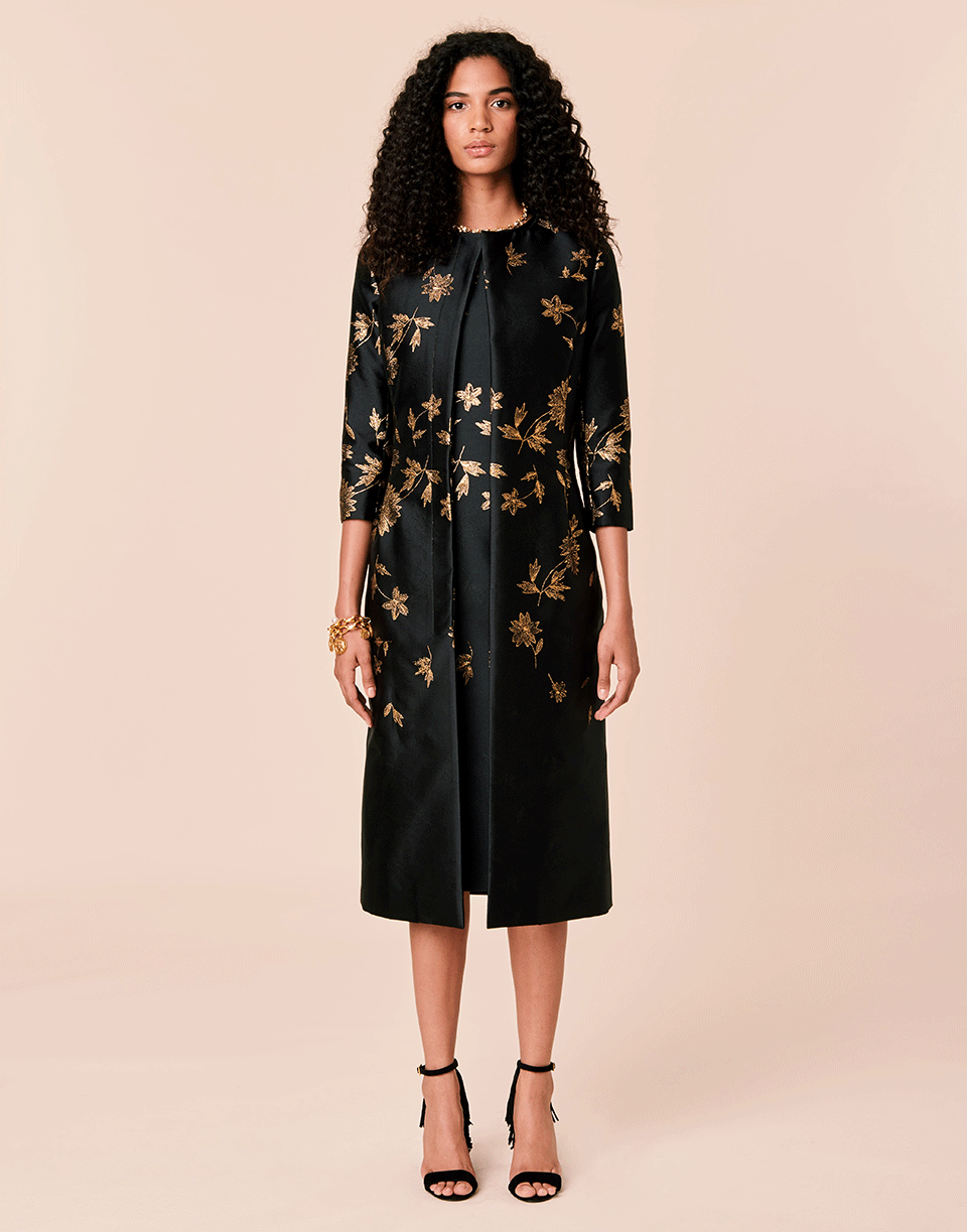 OSCAR DE LA RENTA-Black And Gold Coat-BLK/GLD