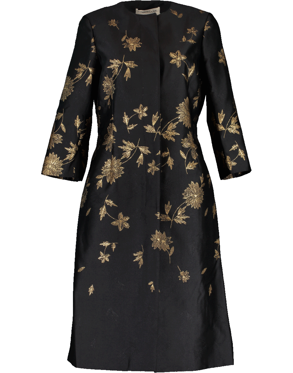 OSCAR DE LA RENTA-Black And Gold Coat-BLK/GLD