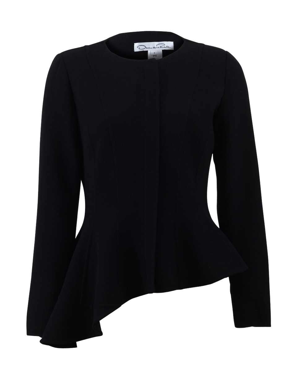 OSCAR DE LA RENTA-Asymmetrical Hem Jacket-