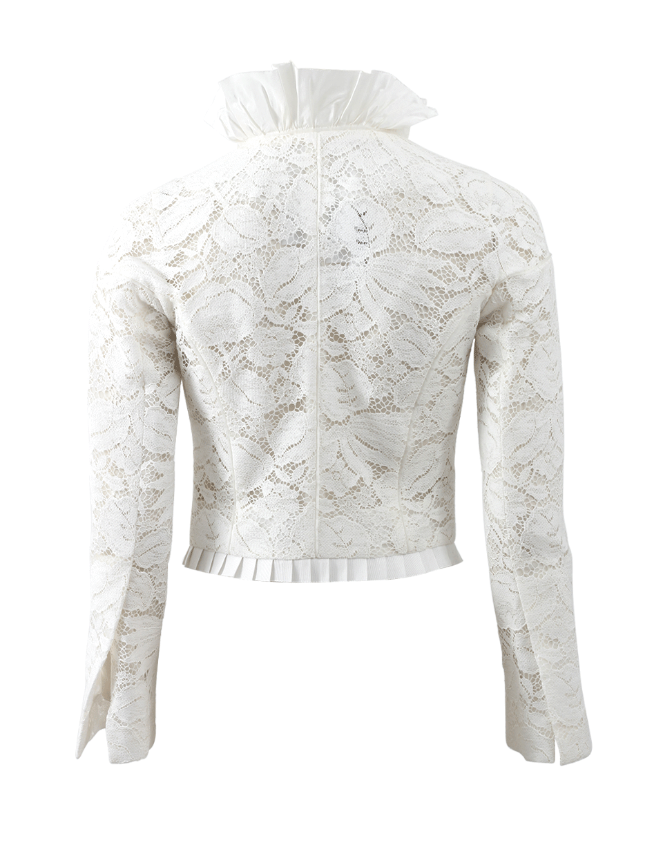 OSCAR DE LA RENTA-Lace Ruffle Jacket-IVORY