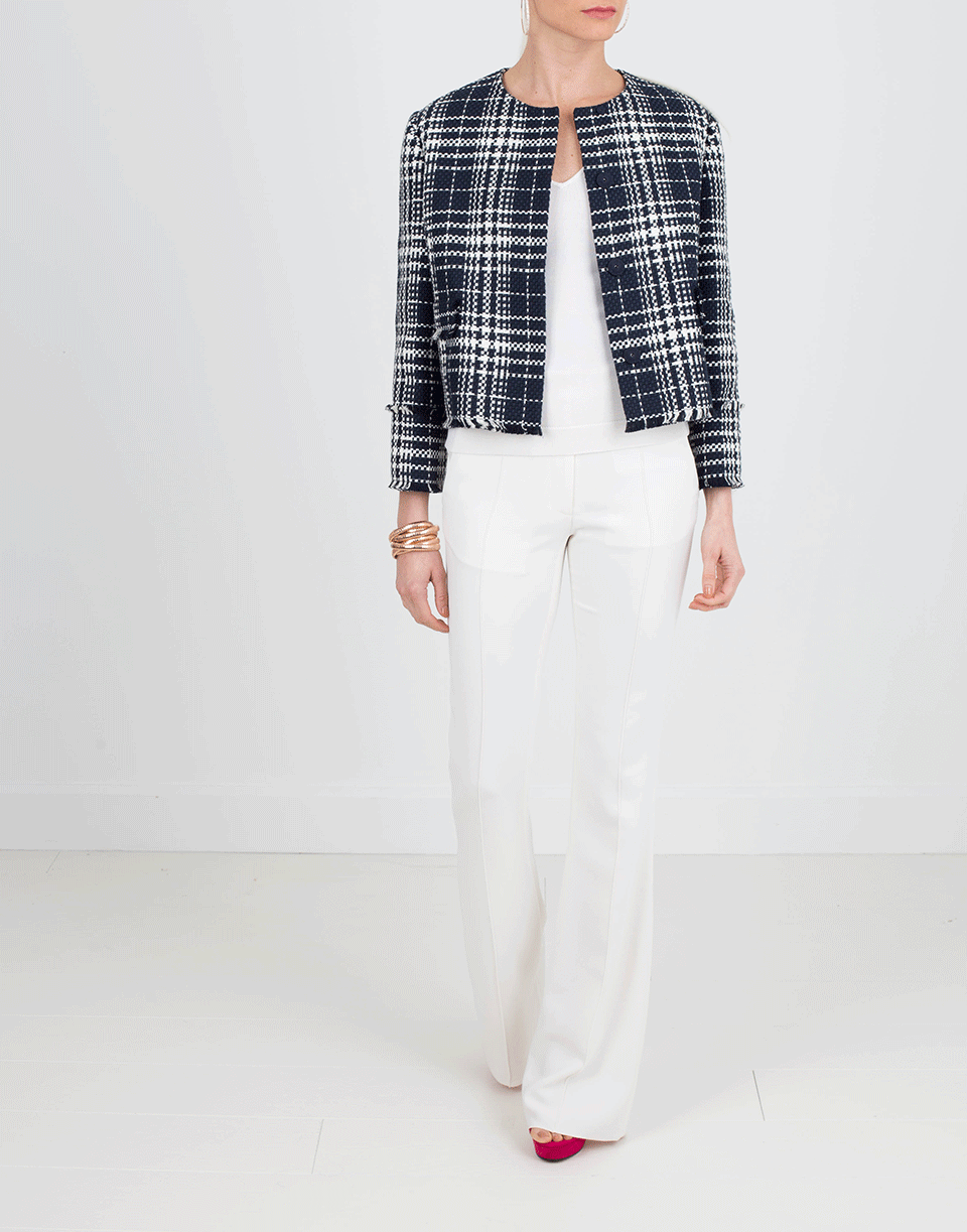 OSCAR DE LA RENTA-Tweed Jacket-NVY/IVRY