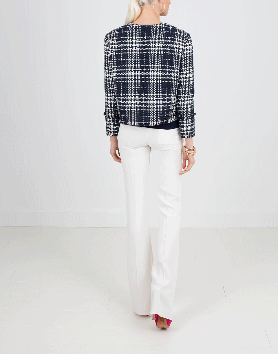 OSCAR DE LA RENTA-Tweed Jacket-NVY/IVRY