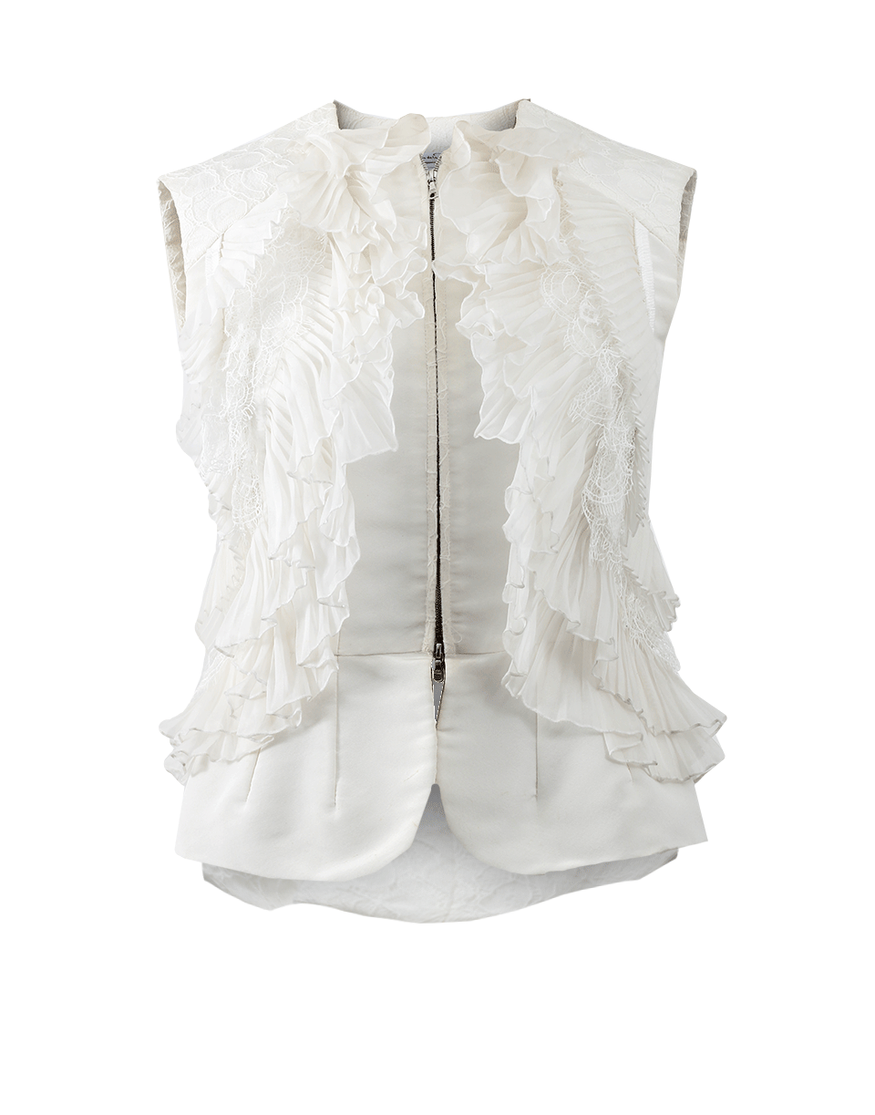 OSCAR DE LA RENTA-Faille Ruffle Front Vest-