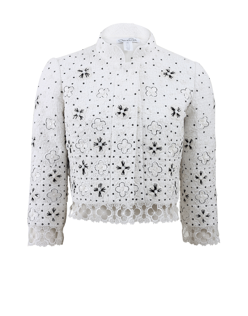 OSCAR DE LA RENTA-Clover Floral Tweed Jacket-