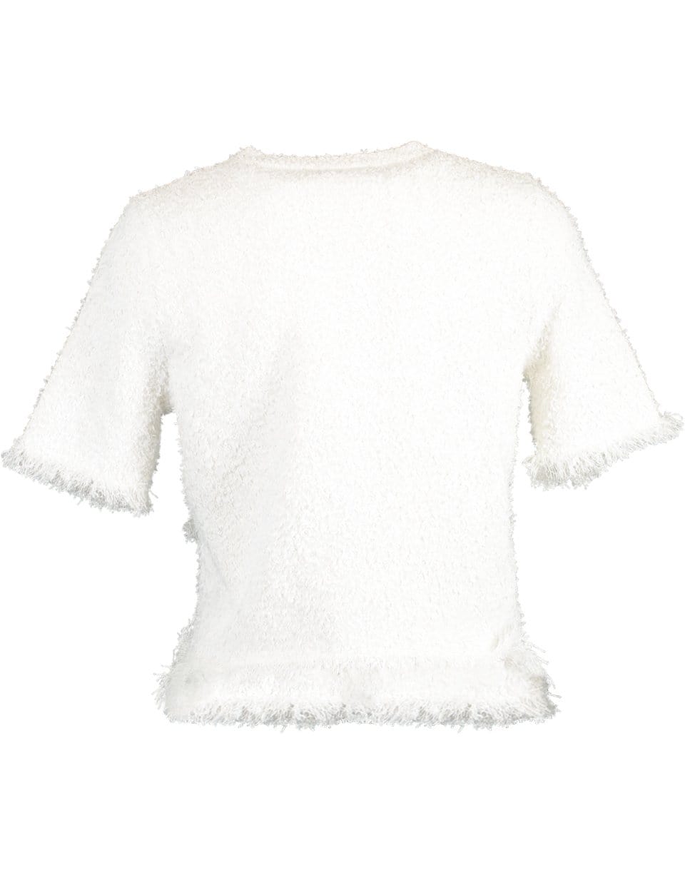 OSCAR DE LA RENTA-Short Sleeve Gold Button Tweed Jacket-
