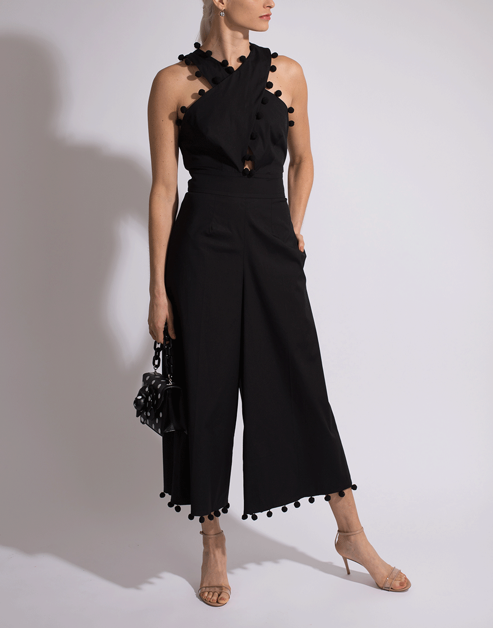 OSCAR DE LA RENTA-Criss Cross Halter Jumpsuit-