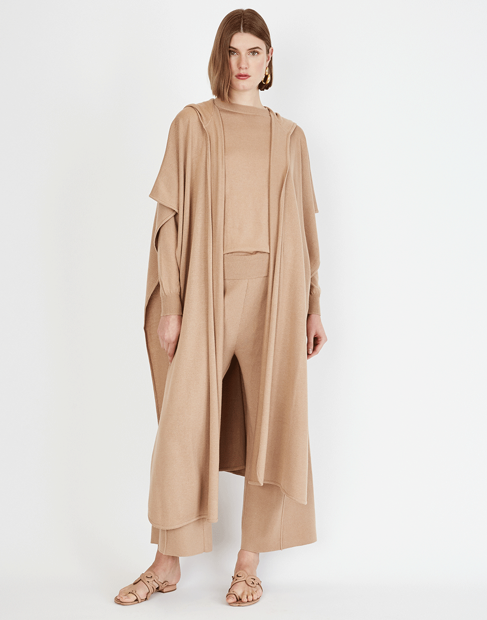 OSCAR DE LA RENTA-Camel Hooded Cape-