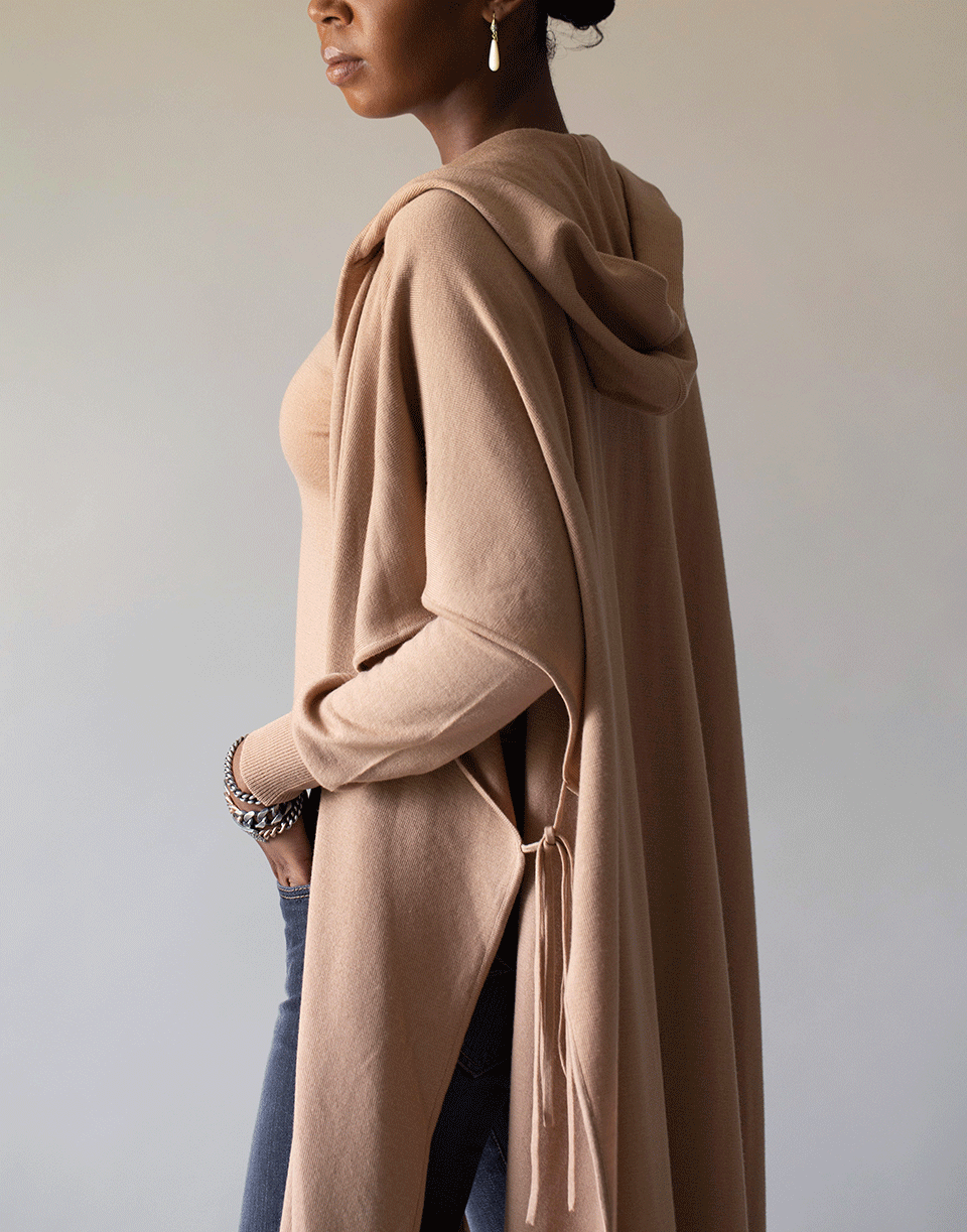 OSCAR DE LA RENTA-Camel Hooded Cape-