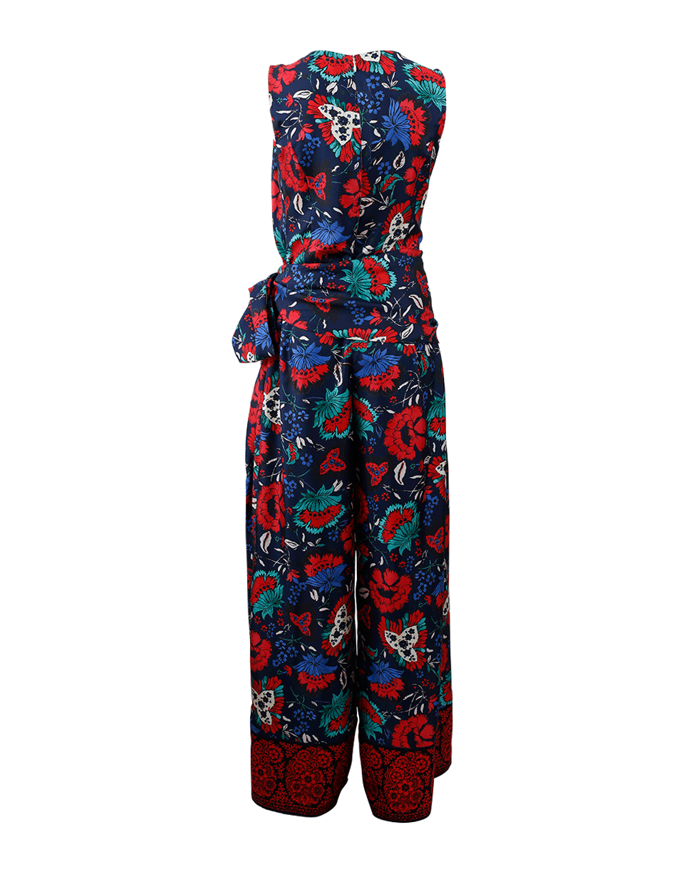 OSCAR DE LA RENTA-Printed Jumpsuit-NVY MULT