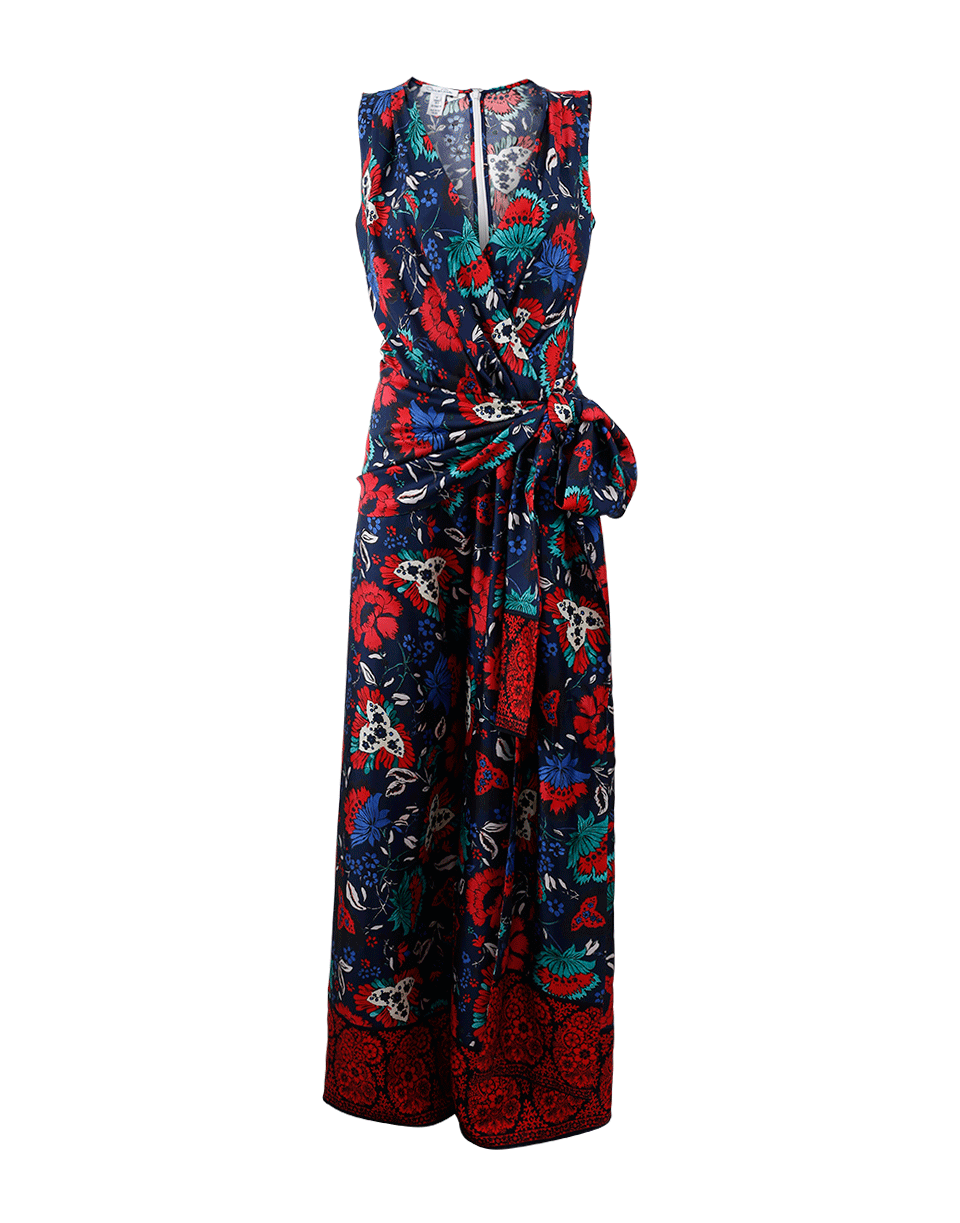 OSCAR DE LA RENTA-Printed Jumpsuit-NVY MULT