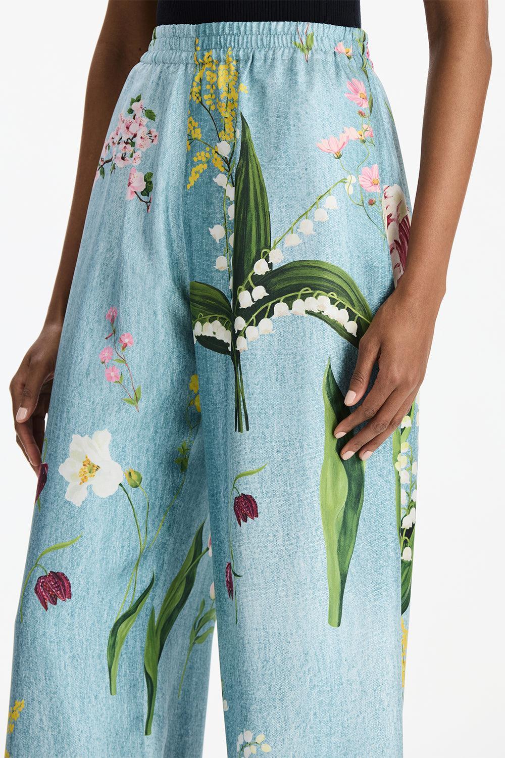 Mixed Botanical Pant-BLUE-2-CLOTHINGPANTEVENING-OSCAR DE LA RENTA
